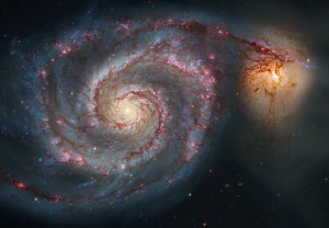 Like this whirlpool galaxy from a Hubble image seems to get power sipohed away, so the states must siphon back power from the federal government.